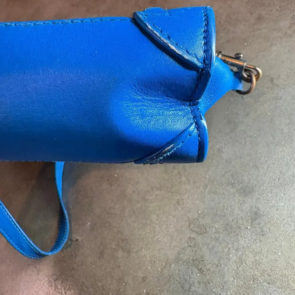 CELINE Luggage Nano Shopper Leather Tote Bag Royal Blue